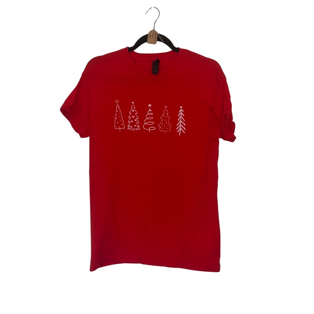 Hand Embroidered Christmas Tree T-Shirt